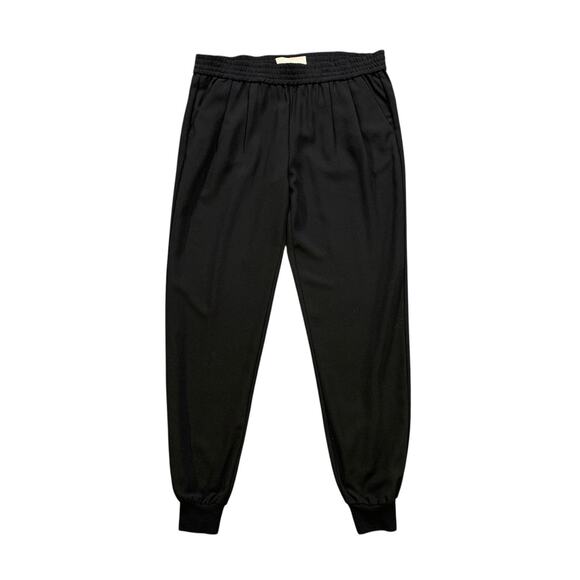 Joie Jogger Womens M Medium Black Mariner Pleated Elastic Waist Pockets Pants - Picture 1 of 10